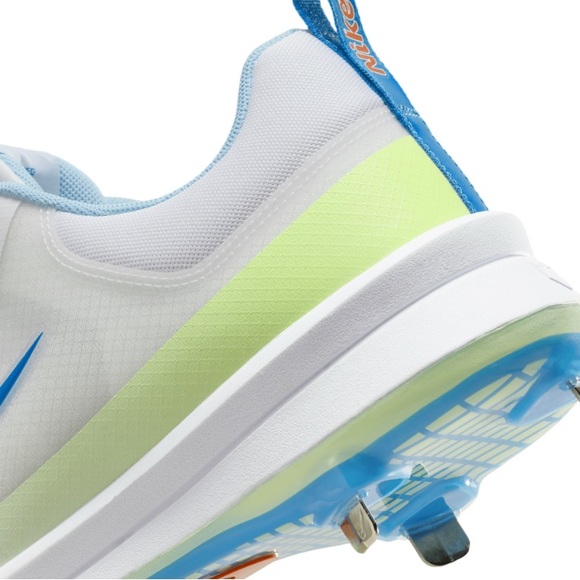 Nike Force Trout 9 Pro baseball cleats 'White Volt Aquarius Blue FQ7941-100 NWOB - Picture 10 of 12